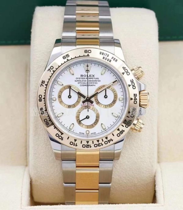 Rolex Daytona 116523 SS 904L & Yellow Gold White Dial Swiss 4130 BT Factory