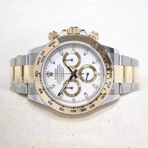 Rolex Daytona 116523 SS 904L & Yellow Gold White Dial Swiss 4130 BT Factory