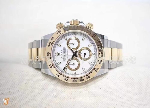 Rolex Daytona 116523 SS 904L & Yellow Gold White Dial Swiss 4130 BT Factory