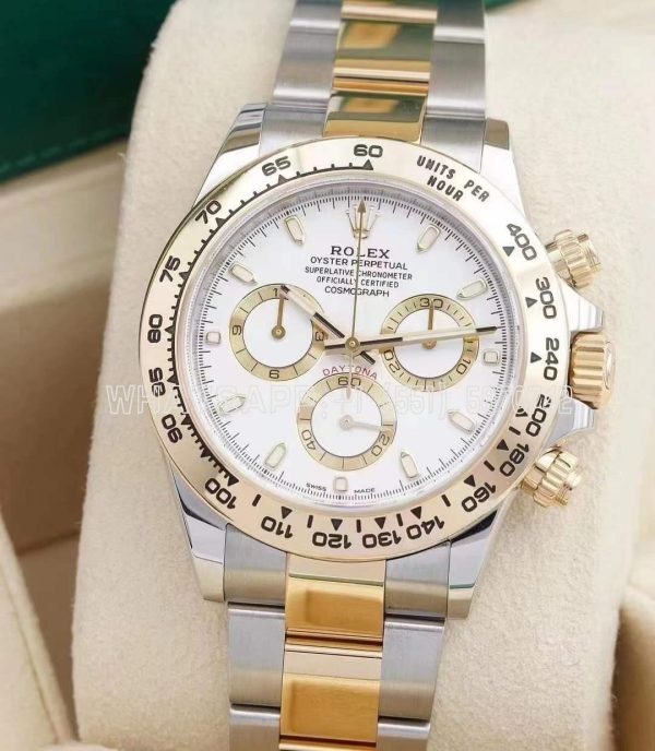 Rolex Daytona 116523 SS 904L & Yellow Gold White Dial Swiss 4130 BT Factory