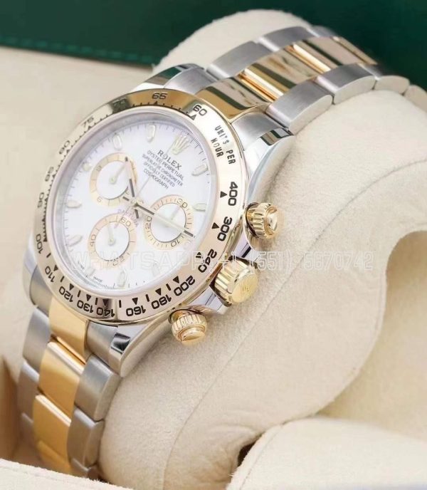 Rolex Daytona 116523 SS 904L & Yellow Gold White Dial Swiss 4130 BT Factory