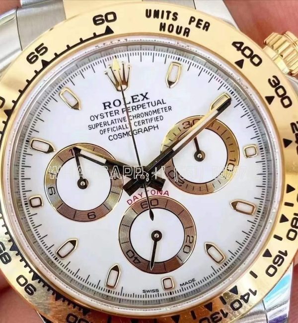 Rolex Daytona 116523 SS 904L & Yellow Gold White Dial Swiss 4130 BT Factory - Image 5