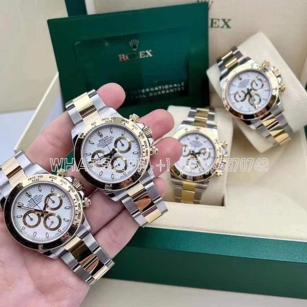 Rolex Daytona 116523 SS 904L & Yellow Gold White Dial Swiss 4130 BT Factory