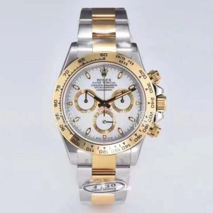 Rolex Daytona 116523 SS 904L & Yellow Gold White Dial Swiss 4130 Clean Factory