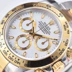 Rolex Daytona 116523 SS 904L & Yellow Gold White Dial Swiss 4130 Clean Factory
