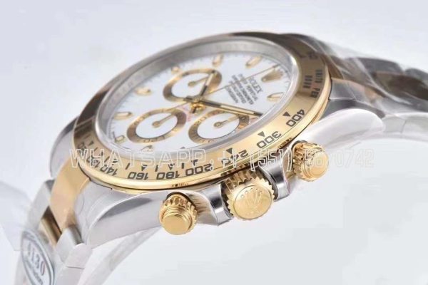 Rolex Daytona 116523 SS 904L & Yellow Gold White Dial Swiss 4130 Clean Factory