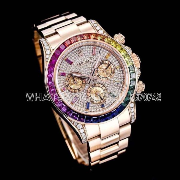 Rolex Daytona 116595 RBOW With 18K Rose Gold Diamond Dial Swiss 4130 Clean Factory