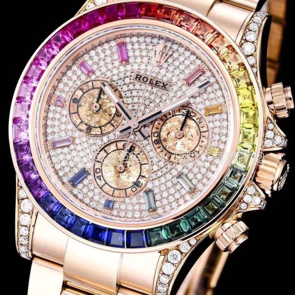 Rolex Daytona 116595 RBOW With 18K Rose Gold Diamond Dial Swiss 4130 Clean Factory - Image 8