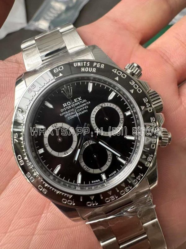 Rolex Daytona 126500 Black Dial on SS Bracelet Strap SH4131 VS Factory