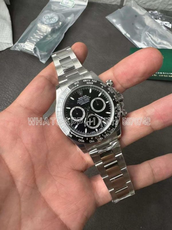 Rolex Daytona 126500 Black Dial on SS Bracelet Strap SH4131 VS Factory