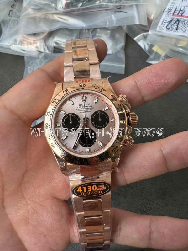 Rolex Daytona 126505 RG/Black Dial on RG Braclet 4130 QF Factory