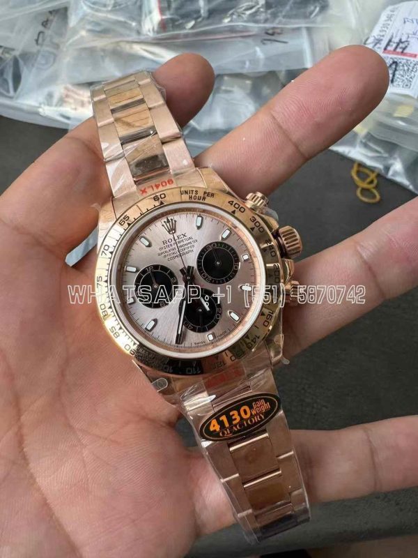 Rolex Daytona 126505 RG/Black Dial on RG Braclet 4130 QF Factory