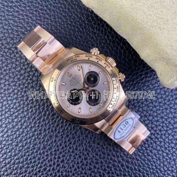 Rolex Daytona 126505 RG/Black Dial on RG Braclet Swiss 4130 Clean Factory