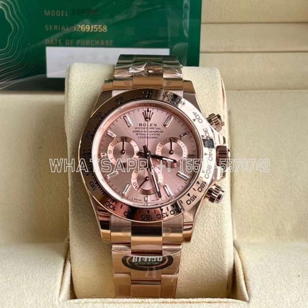 Rolex Daytona 126505 RG Dial Crystal Markers On RG Bracelet Swiss 4130 BT Factory