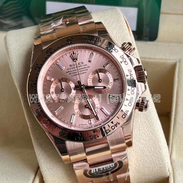 Rolex Daytona 126505 RG Dial Crystal Markers On RG Bracelet Swiss 4130 BT Factory