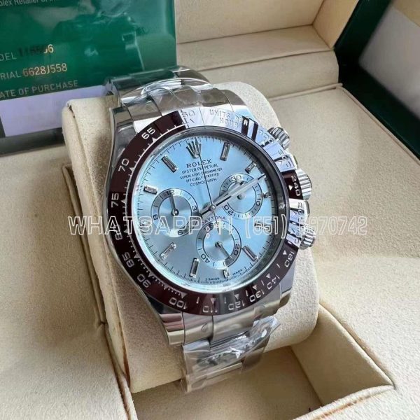 Rolex Daytona 126506 Ice Blue Crystal Dial on SS Bracelet Strap Swiss 4130 BT Factory