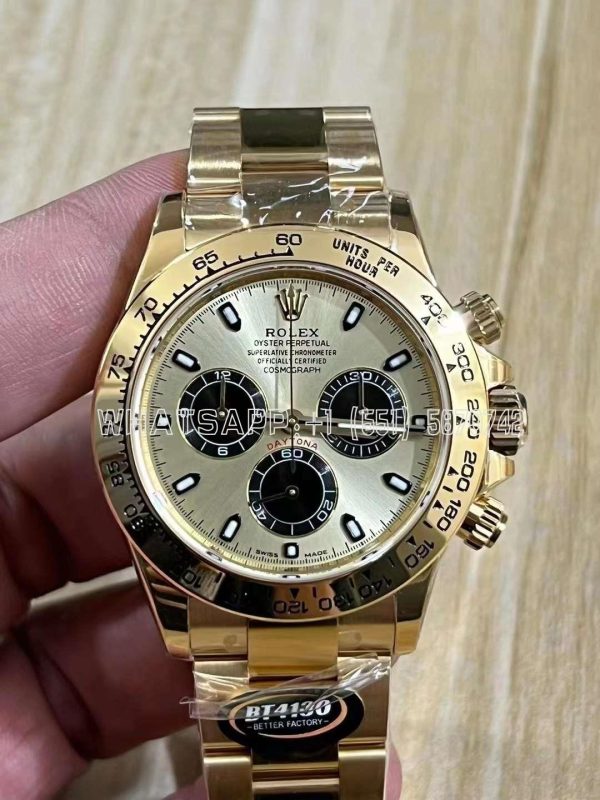 Rolex Daytona 126508 YG/Black Dial on YG Bracelet Swiss 4130 BT Factory