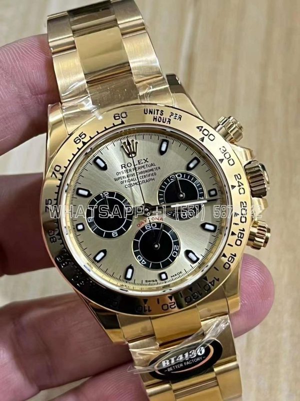 Rolex Daytona 126508 YG/Black Dial on YG Bracelet Swiss 4130 BT Factory
