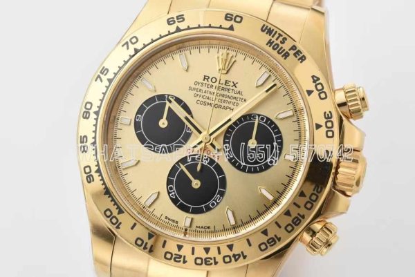 Rolex Daytona 126508 YG/Black Dial on YG Bracelet Swiss 4131 BT Factory