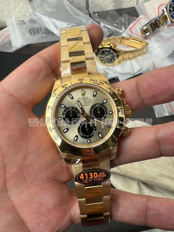Rolex Daytona 126508 YG Clean YG/Black Dial on YG Bracelet Super 4130 QF Factory