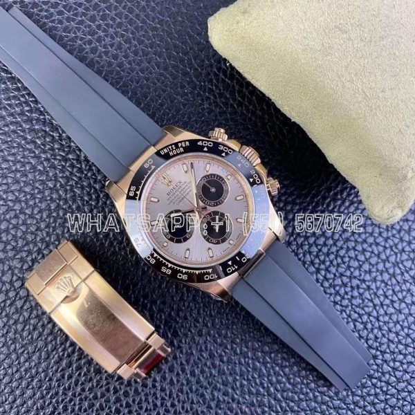 Rolex Daytona 126515 40mm RG Dial on Oysterflex Strap Swiss 4130 Clean Factory