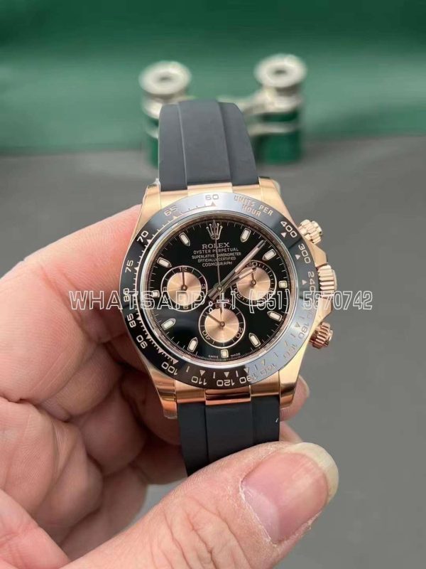 Rolex Daytona 126515 RG/Black Dial on Oysterflex Strap Swiss 4130 Clean Factory