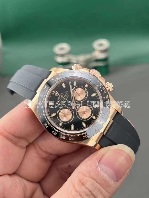 Rolex Daytona 126515 RG/Black Dial on Oysterflex Strap Swiss 4130 Clean Factory