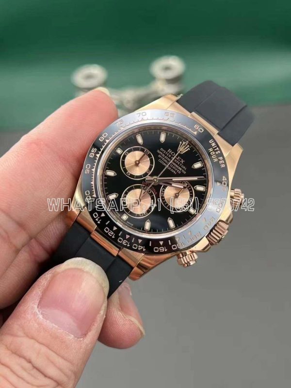 Rolex Daytona 126515 RG/Black Dial on Oysterflex Strap Swiss 4130 Clean Factory
