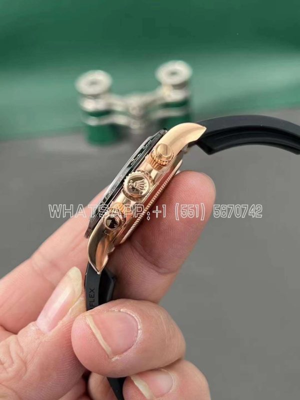 Rolex Daytona 126515 RG/Black Dial on Oysterflex Strap Swiss 4130 Clean Factory - Image 4
