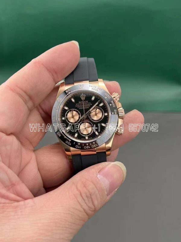 Rolex Daytona 126515 RG/Black Dial on Oysterflex Strap Swiss 4130 Clean Factory