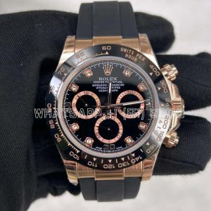 Rolex Daytona 126515 RG/Black Diamonds Dial on Oysterflex Strap