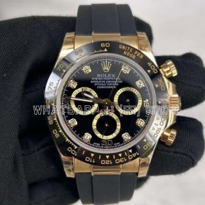 Rolex Daytona 126518 Black/YG Diamonds Dial on Oysterflex Strap