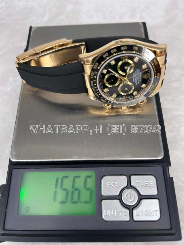 Rolex Daytona 126518 Black/YG Diamonds Dial on Oysterflex Strap