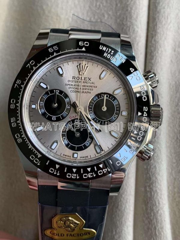 Rolex Daytona 126519LN-0006 40MM Counterweight White Gold Rubber Strap Black Eye Grey Dial Gold Factory