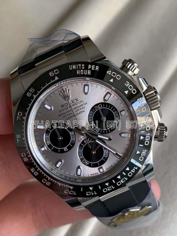 Rolex Daytona 126519LN-0006 40MM Counterweight White Gold Rubber Strap Black Eye Grey Dial Gold Factory