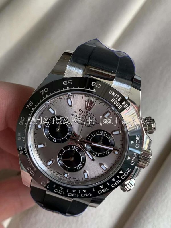 Rolex Daytona 126519LN-0006 40MM Counterweight White Gold Rubber Strap Black Eye Grey Dial Gold Factory