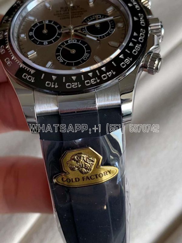 Rolex Daytona 126519LN-0006 40MM Counterweight White Gold Rubber Strap Black Eye Grey Dial Gold Factory