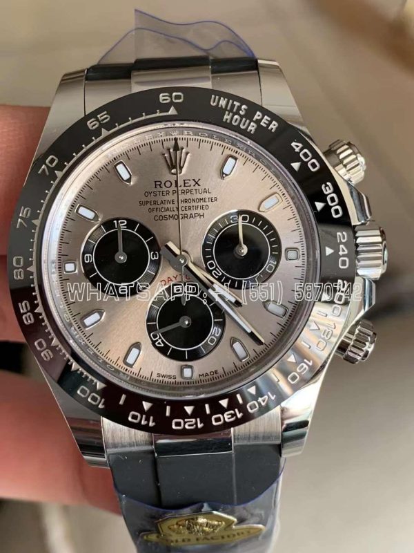 Rolex Daytona 126519LN-0006 40MM Counterweight White Gold Rubber Strap Black Eye Grey Dial Gold Factory