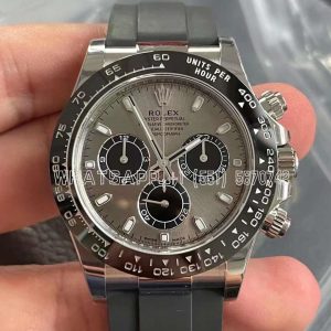 Rolex Daytona 126519LN-0006 40MM White Gold Rubber Strap Black Eye Grey Dial BT Factory