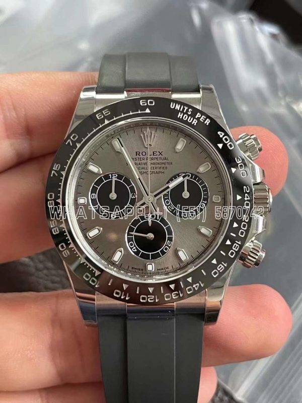 Rolex Daytona 126519LN-0006 40MM White Gold Rubber Strap Black Eye Grey Dial BT Factory