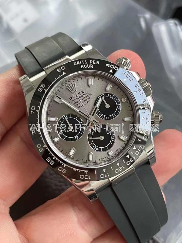 Rolex Daytona 126519LN-0006 40MM White Gold Rubber Strap Black Eye Grey Dial BT Factory