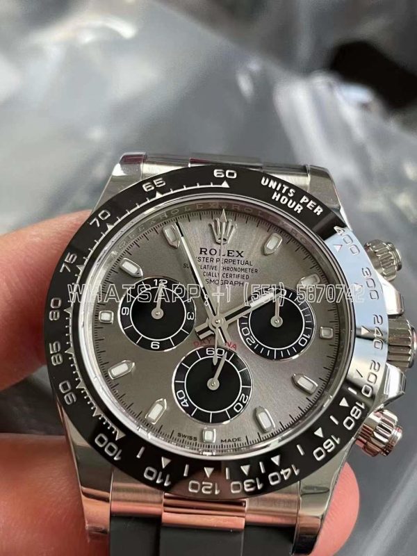 Rolex Daytona 126519LN-0006 40MM White Gold Rubber Strap Black Eye Grey Dial BT Factory