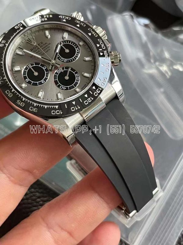 Rolex Daytona 126519LN-0006 40MM White Gold Rubber Strap Black Eye Grey Dial BT Factory