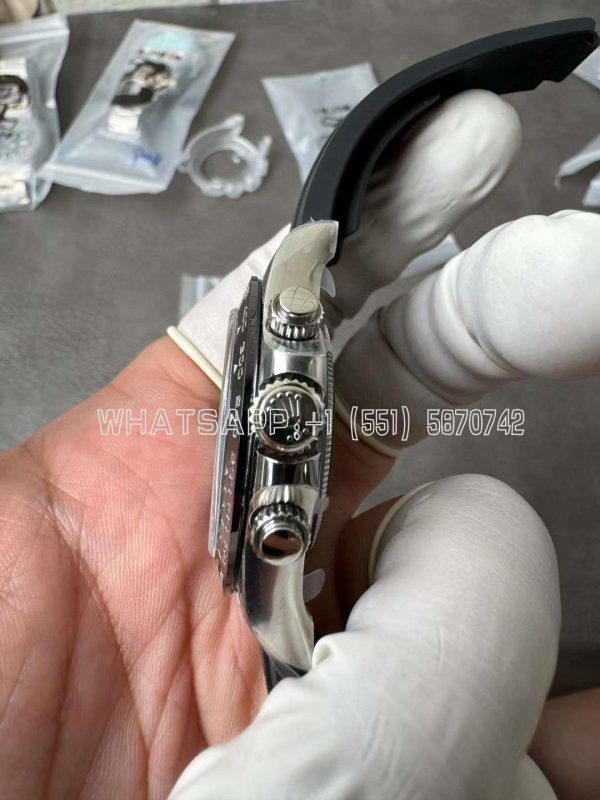 Rolex Daytona 126519LN White Gold Rubber Strap Black Eye Grey Dial Swiss 4130 Clean Factory - Image 4