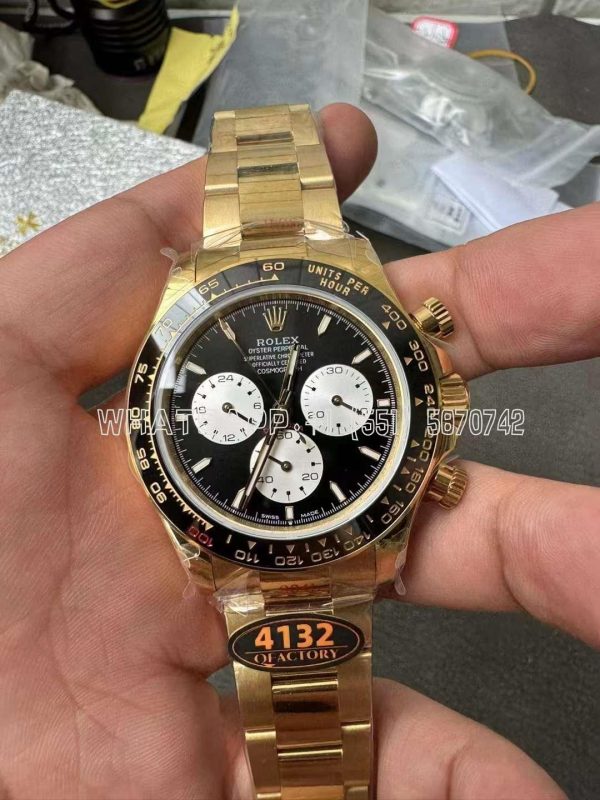 Rolex Daytona 126528 Black Dial Steel 904L on YG Bracelet V8 QF4132 QF Factory