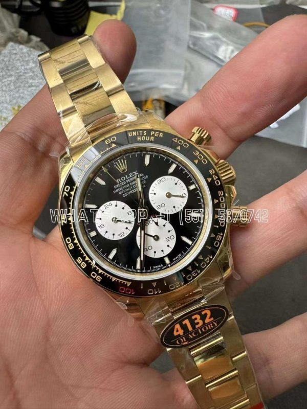 Rolex Daytona 126528 Black Dial Steel 904L on YG Bracelet V8 QF4132 QF Factory - Image 2