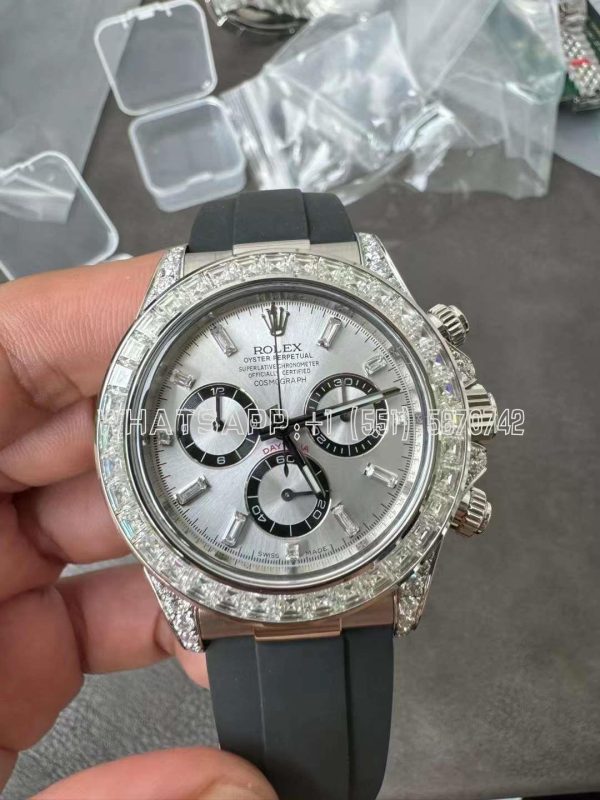 Rolex Daytona 126539TBR Diamonds Bezel Silver Dial with Diamonds Markers Swiss 4131 Clean Factory