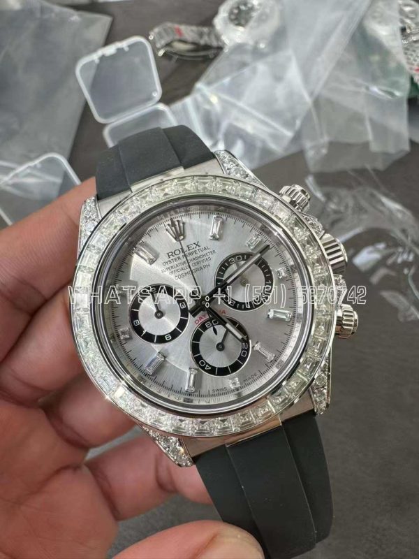 Rolex Daytona 126539TBR Diamonds Bezel Silver Dial with Diamonds Markers Swiss 4131 Clean Factory