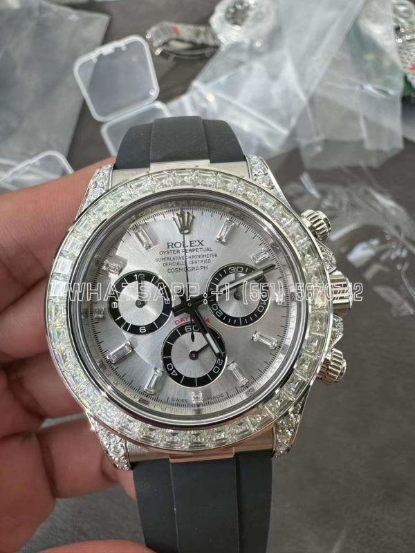 Rolex Daytona 126539TBR Diamonds Bezel Silver Dial with Diamonds Markers Swiss 4131 Clean Factory