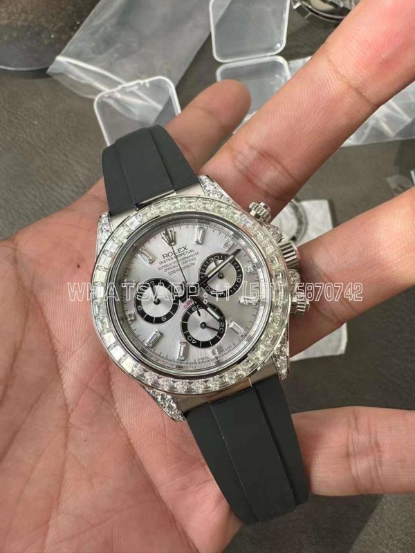 Rolex Daytona 126539TBR Diamonds Bezel Silver Dial with Diamonds Markers Swiss 4131 Clean Factory